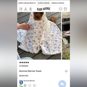 Djerf Ave Summer Berries towel & terry head band